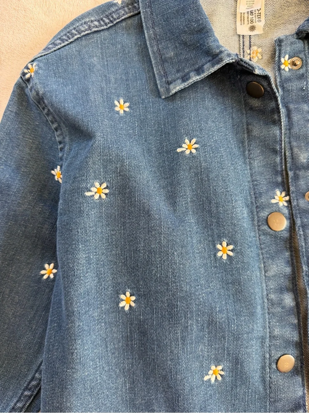 Hanna Andersson Embroidered Daisy Denim - Blue